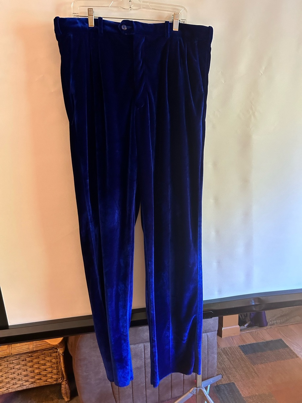 PRONTI COLLECTION BY PHITA BLUE VELVET DRESS/CASUAL/FORMAL MENS PANTS SIZE XL/40